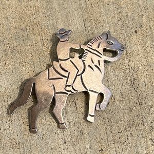 Vintage Silver Horse Pin / Pendant 925